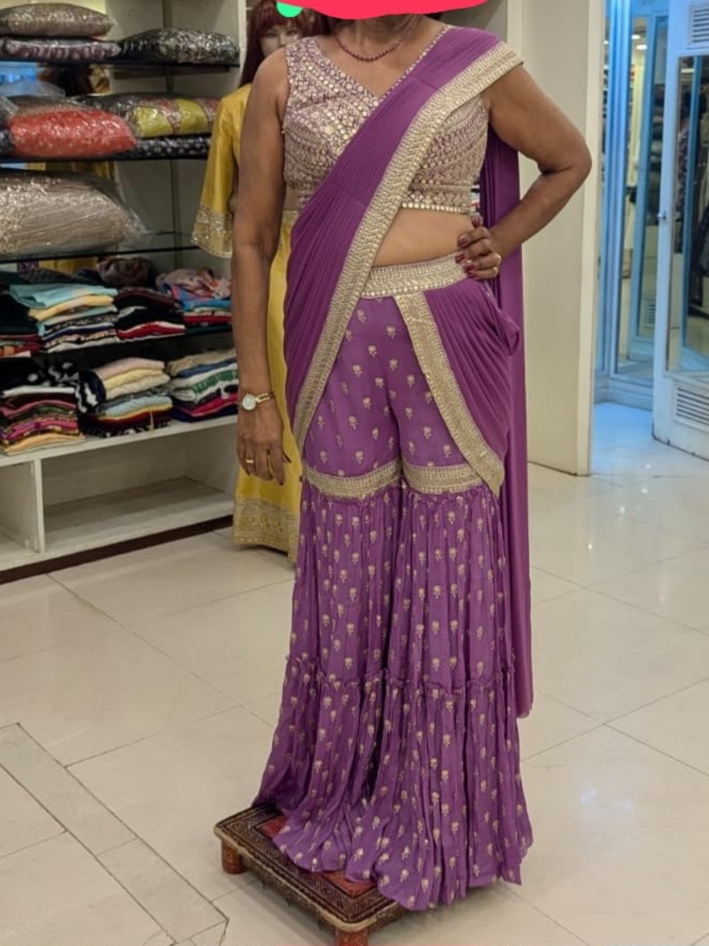 Purple Embellished Women's Sharara Skirt for your special party